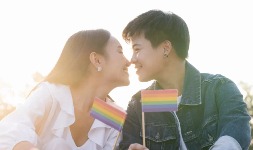 Same Sex Couple symbolizing LGBTQ2+ relationships 