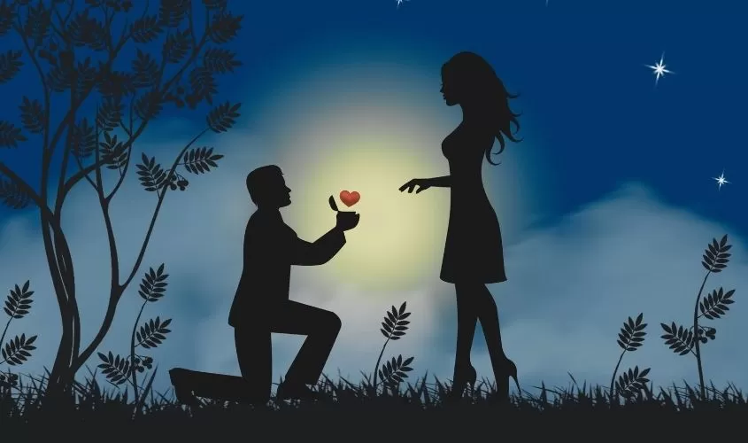 Man proposing to woman