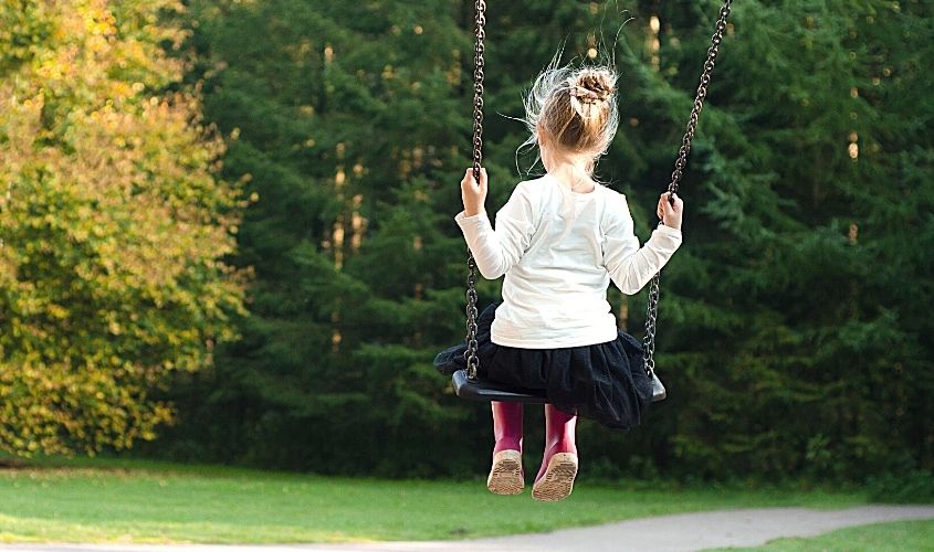 Child on a swing