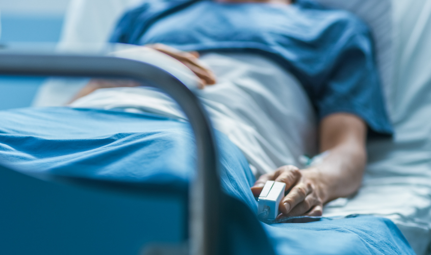 Patient in Hospital bed