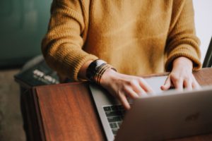 woman booking counselling appointment online