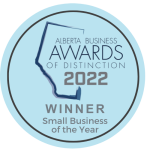 Alberta Business Awards of Distinction Winner 2022 - Small Business of the Year badge