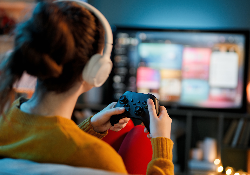 Person playing video games